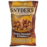 Snyders of Hanover Honey Mustard and Onion Nibbler Pretzels, 10-Ounce Packages (Pack of 12)