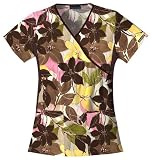Cherokee Flexibles Mock Wrap Top in Assorted Prints