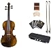Cecilio CVA-600 16-Inch Ebony Fitted Highly Flamed 1-Piece Back Intermediate Solid
