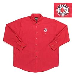 Boston Red Sox MLB "Matrix" Button Down Shirt (Dark Red)