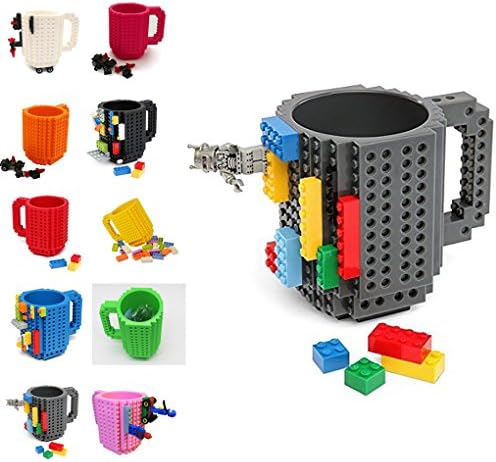 Miaoben Creative DIY Building Blocks Plastic Coffee Cup Eco-friendly Colorful Cartoon Style Assembling Mugs Pink