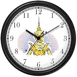 Buddhist - Thai Sawasdee Angel - Peace Deva Wall Clock by WatchBuddy Timepieces (Black Frame)