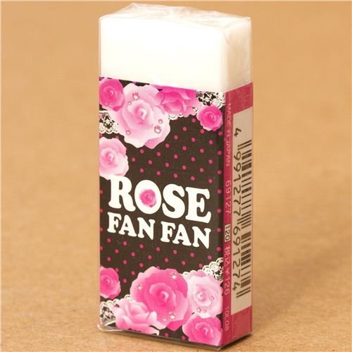 Imagen principal de Bonita goma de borrar kawaii de Kamio con rosas y puntos