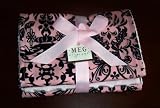 Pink and Black Chenille Baby Girl Burp Cloth Set