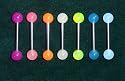 Body Colorz&trade; Lot of 6 Glow in the Dark Barbell Tongue Rings 14g 5/8"