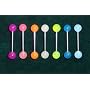 Body Colorz&trade; Lot of 7 Glow in the Dark Barbell Tongue Rings 14g 5/8"