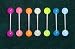 Body Colorz&trade; Lot of 6 Glow in the Dark Barbell Tongue Rings 14g 5/8"