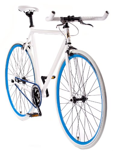 Fixie Track Bike - White Fixed Gear Single Speed Bicycle
