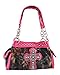 Deep Forest Camouflage Rhinestone Cross Purse/Wallet Set Hot Pink Trim