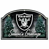 NFL Oakland Raiders 11-by-17 Wood Sign Season's Greetings