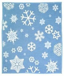 Snowflakes Blue Cuddlewrap - 55 inches by 67 inches - Wearable Throw Blanket