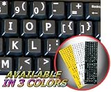 ENGLISH UK LARGE LETTERING KEYBOARD STICKERS (UPPER CASE) BLACK BACKGROUND FOR DESKTOP, LAPTOP AND NOTEBOOK