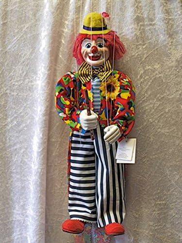 CLOWN 7 Loutka Marionette String Puppets Approx 18" High Hand Made In Prague Czech Republic