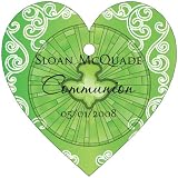 Baby Keepsake: Green Dove Design Heart Shaped Personalized Thank You Tags - Set of 20 (Set of 60)