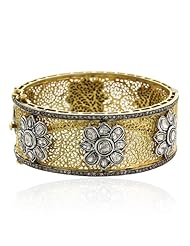 14kt Yellow Gold Rose Cut Diamond Bangle Bracelet Vintage Style Jewelry