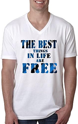 Quotes The Best Things In Life Are Free Mens Vneck Tshirt Cotton