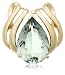 10k Yellow Gold Green Amethyst Slide Pendant