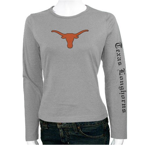 Texas Longhorns Ash Ladies Big Logo Long Sleeve T-shirt