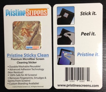 Pristine Sticky Clean - Microfiber Screen Cleaner Sticker for iPhones, smartphones, tablets and other electronic devices! (Green Camo Print) ON SALE NOW!!
