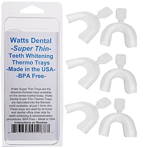 Watts Dental Super Thin Teeth Whitening Tray Sets - Thermoforming, BPA Free & The Thinnest At Home Teeth Whitening Tray Available - Made in the USA