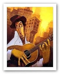 El Guitarrista by Justin Bua 24"x36" Art Print Poster African-American