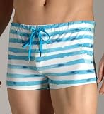 Diesel Aloha Striped Swim Trunk Blue