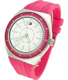 Tommy Hilfiger Women's 1781004 Sport Quartz White Dial Pink Silicon Strap Watch