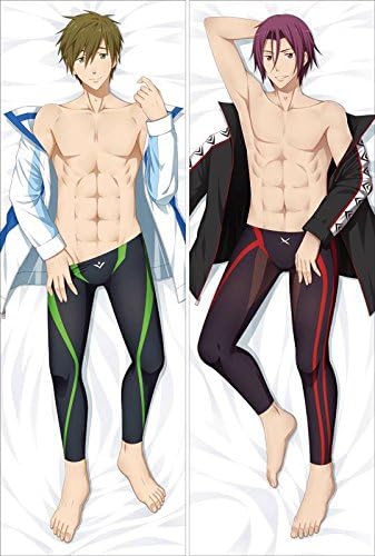 Anime Dakimakura pillow case YC0117 Free Iwatobi Swim Club Rin Matsuoka+Tachiba