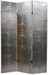 Beautiful Decorative Room Divider - 6ft. Elegant Silver Faux Leather Folding Privacy Floor Screen Partition