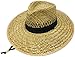 Simplicity Braided Fedora Sun Straw Hat with Hat Band & Adjustable Lanyard