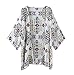 Akery Women's Beach Cover Up Chiffon Diamond Lattice Print Kimono Cardigan