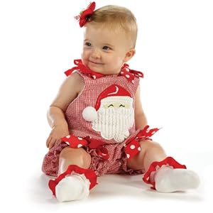 Baby Girls Santa Bubble Jumper by Mud Pie