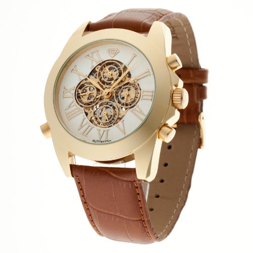 Yves Camani Herren-Armbanduhr Xl Alou Silver Brown Analogautomatik Leder Yc1038-A Preisvergleich