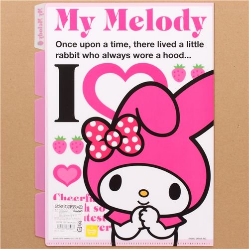 Imagen 2 de Carpeta plástico A4 5 pestañas My Melody corazón fresas