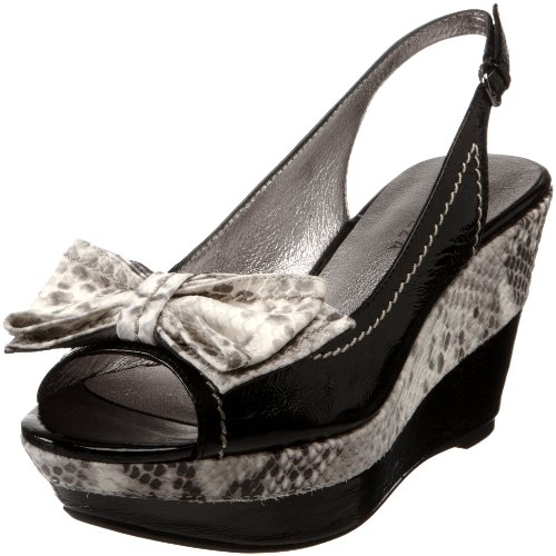 Apepazza Women's Faraglione Wedge Sandal,Black,37 EU/7 M US