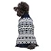 Blueberry Pet 4 Patterns Vintage Tinsel Knit Fair Isle Dog Sweater in Midnight Blue, Back Length 16