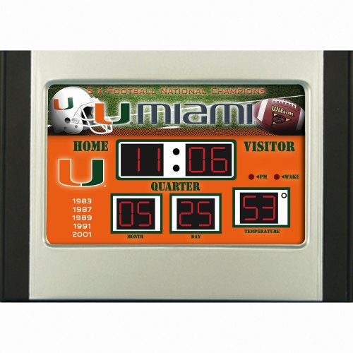 Miami Hurricanes Scoreboard Alarm Clock