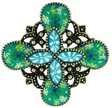 Green Enamel Flower Pin