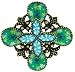 Green Enamel Flower Pin Brooch