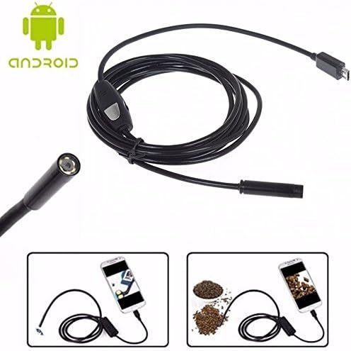 Boblov 7mm Diameter Android Endoscope Tube Camera Waterproof Borescope 1M/2M/3.5M/5M Micro USB Inspection Video Camera (2M/6.56ft)
