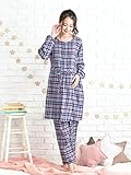犬印本舗 Fairy フェアリー 授乳 口 付 チェック 柄 パジャマ M ～ L ピンク