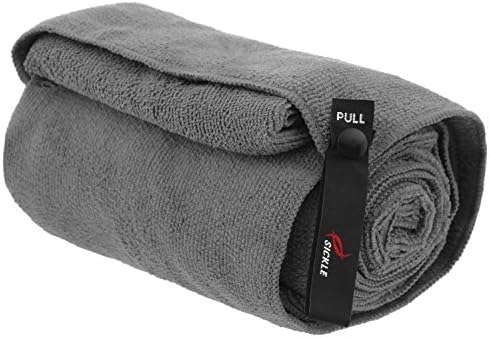 Sickle Microfiber Sports Towel with Storage Bag and Lifetime Warranty (Graphite Gray, Large 28in x 54in)
