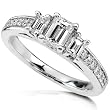 7/8ct TW Emerald & Round Diamond Engagement Ring in 14Kt Gold