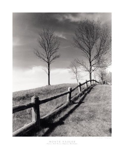 Fences And Trees, Empire, Michigan - Artist: Monte Nagler - Art Print Poster Size: 20.00 by 24.00 inches