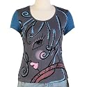 Jessie G. Women's Printed Scoop Neck Tee - Blue Large