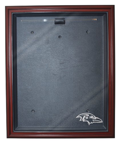 Baltimore Ravens Cabinet Style Jersey Display, Mahogany