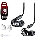 Shure SE215-K Sound Isolating In Ear Stereo Earphones (Black) with 3 Pairs of Triple Flange Sleeves for Better Sound Isolation