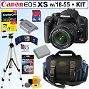Canon Rebel XS 10.1MP Digital SLR Camera (Black) with EF-S 18-55mm f/3.5-5.6 IS Lens + 8GB Deluxe Accessory Kit