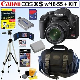 Canon Rebel XS 10.1MP Digital SLR Camera Black with EF S 18 55mm f 3.5 5.6 IS Lens  8GB Deluxe Accessory Kit