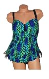 Beach Native Swimwear Cascading Blues PLUS SIZE Tankini Style Swimsuit